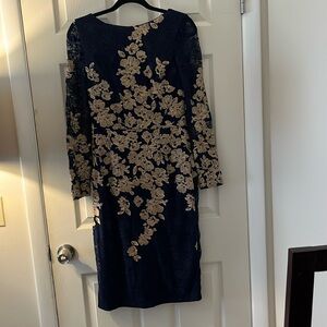 Embroidered lace cocktail dress
